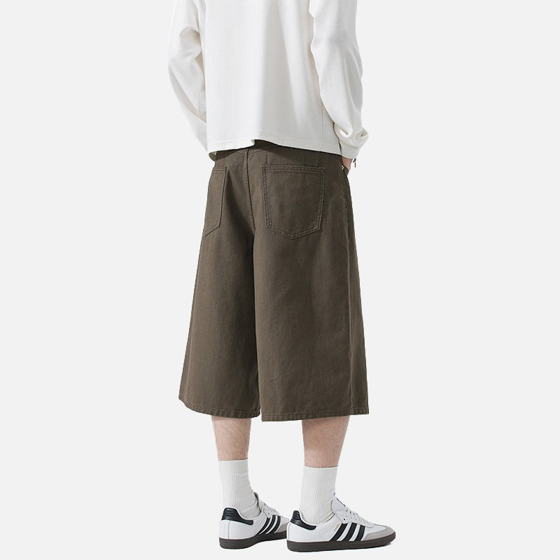 Pantalones cropped de pierna ancha para hombre