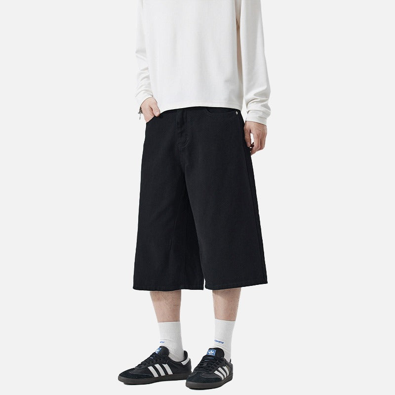 Pantalones cropped de pierna ancha para hombre
