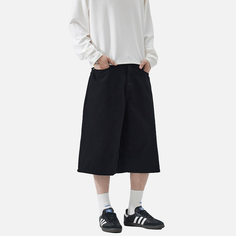 Pantalones cropped de pierna ancha para hombre