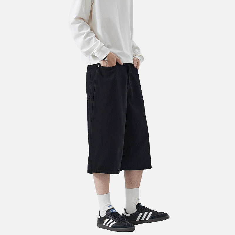 Pantalones cropped de pierna ancha para hombre
