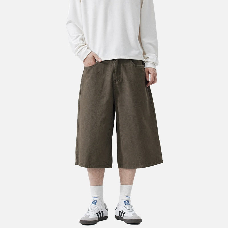 Pantalones cropped de pierna ancha para hombre