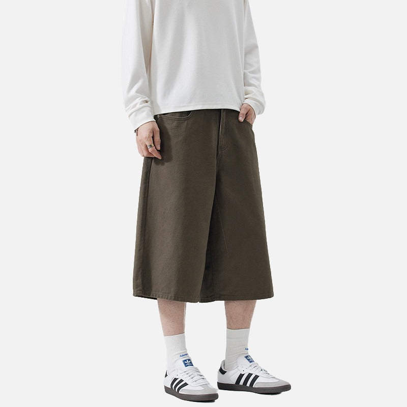 Pantalones cropped de pierna ancha para hombre