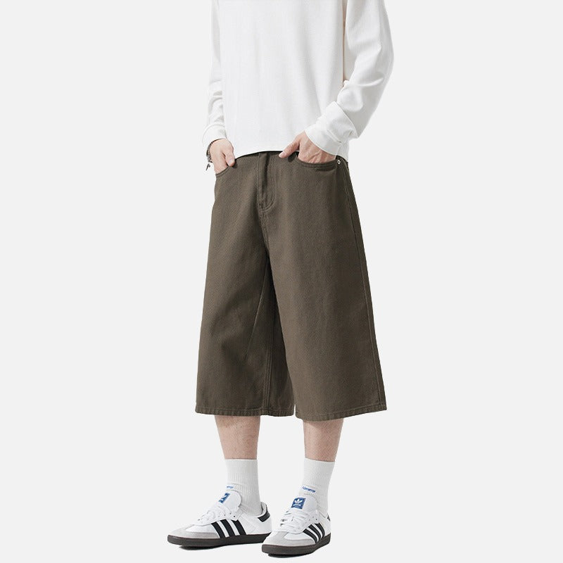 Pantalones cropped de pierna ancha para hombre