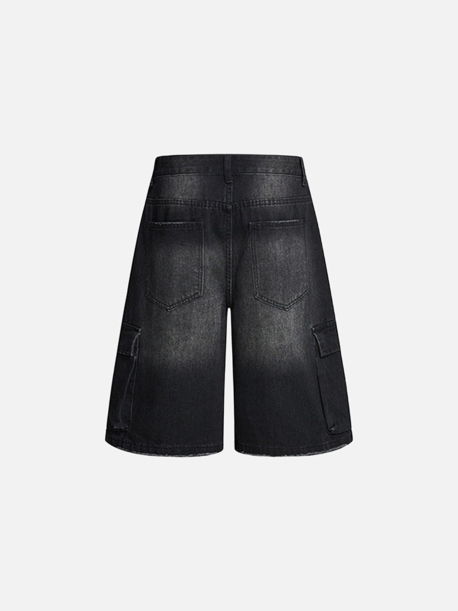 Pantalones cortos de mezclilla anchos tipo cargo