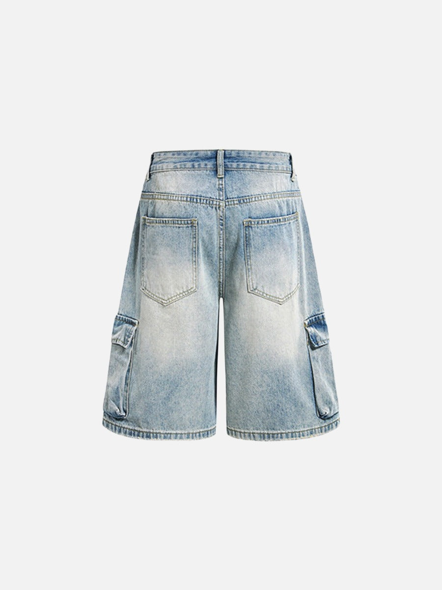 Pantalones cortos de mezclilla anchos tipo cargo