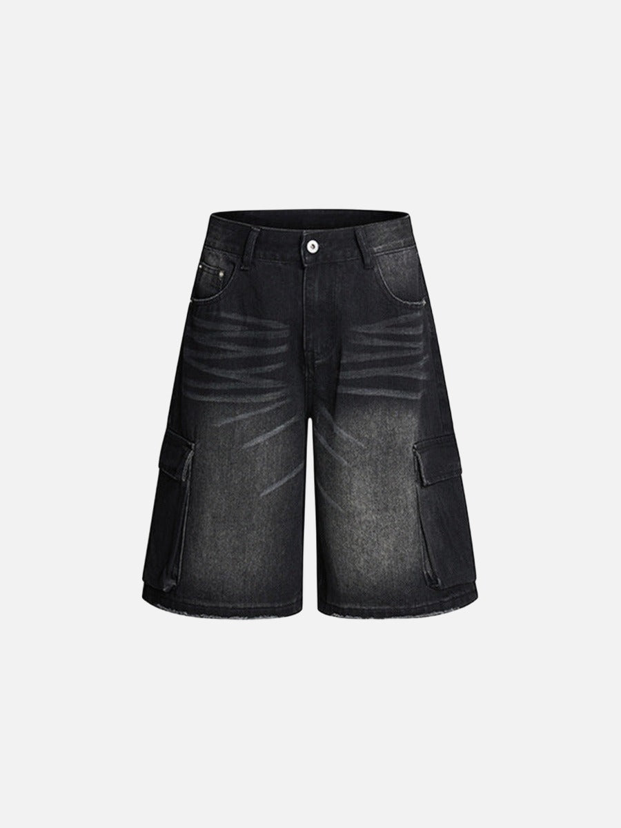 Pantalones cortos de mezclilla anchos tipo cargo