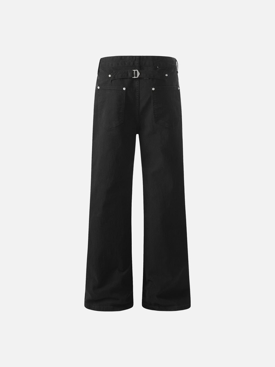 Wide-Leg Denim Jeans - Dark Indigo, White, Black