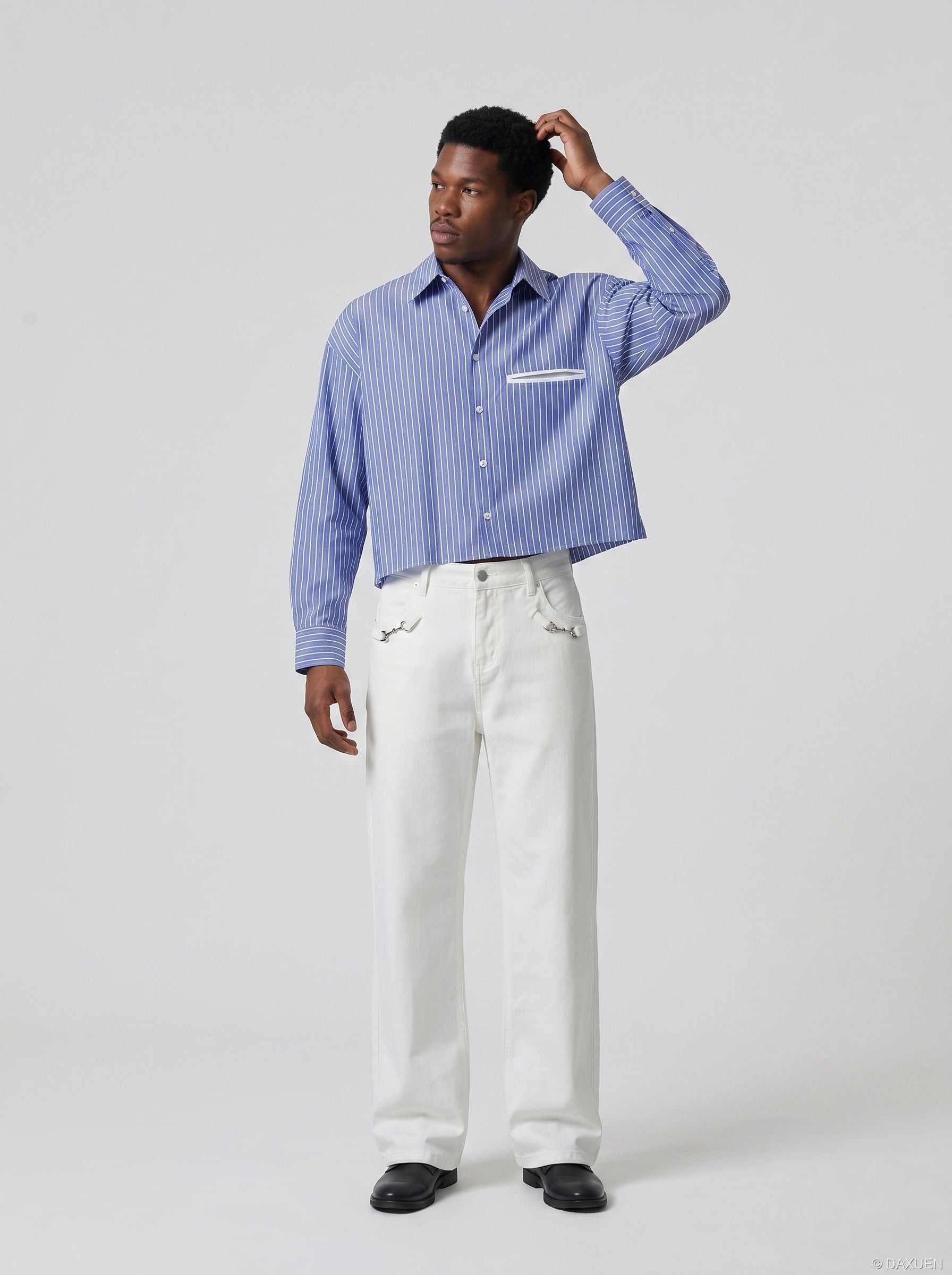 Wide-Leg Denim Jeans - Dark Indigo, White, Black