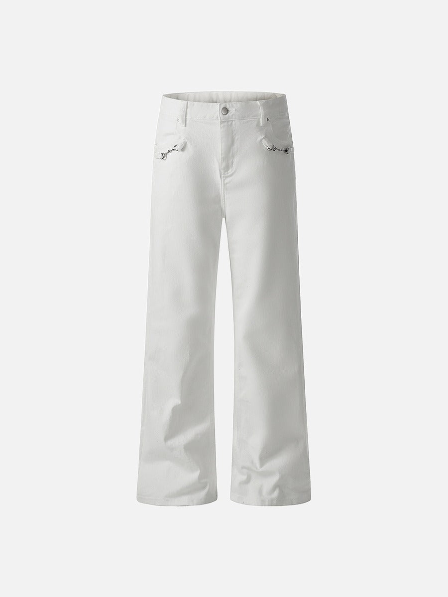 Vaqueros anchos - Índigo oscuro, Blanco, Negro