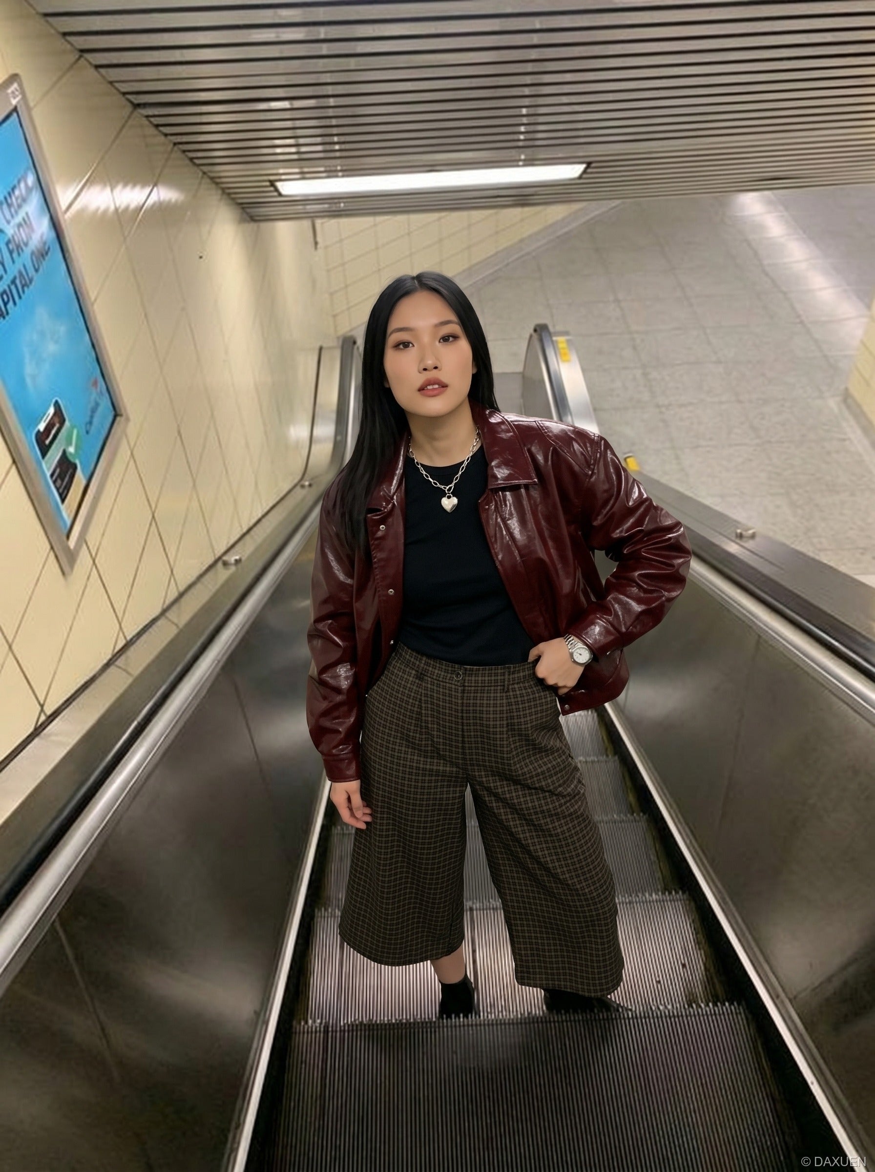 Wide-Leg Plaid Culottes Pants