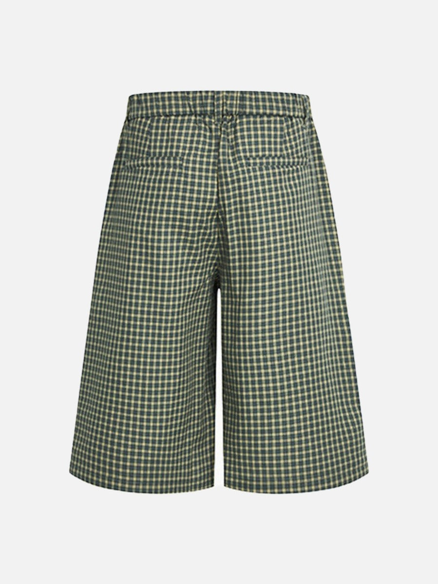 Wide-Leg Plaid Culottes Pants