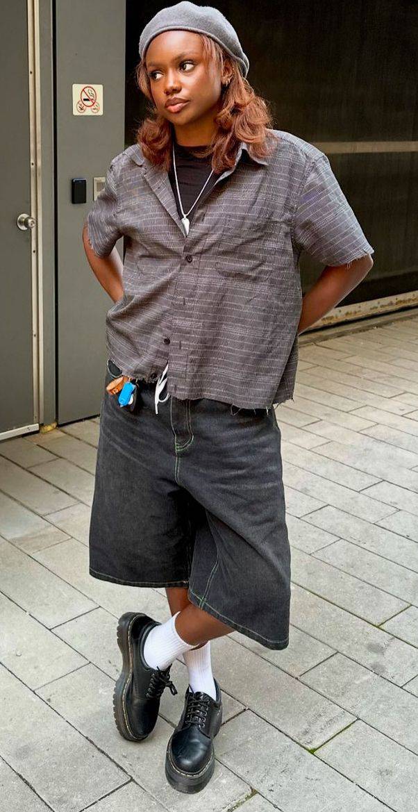 Brown Plaid Short Sleeve Shirt
