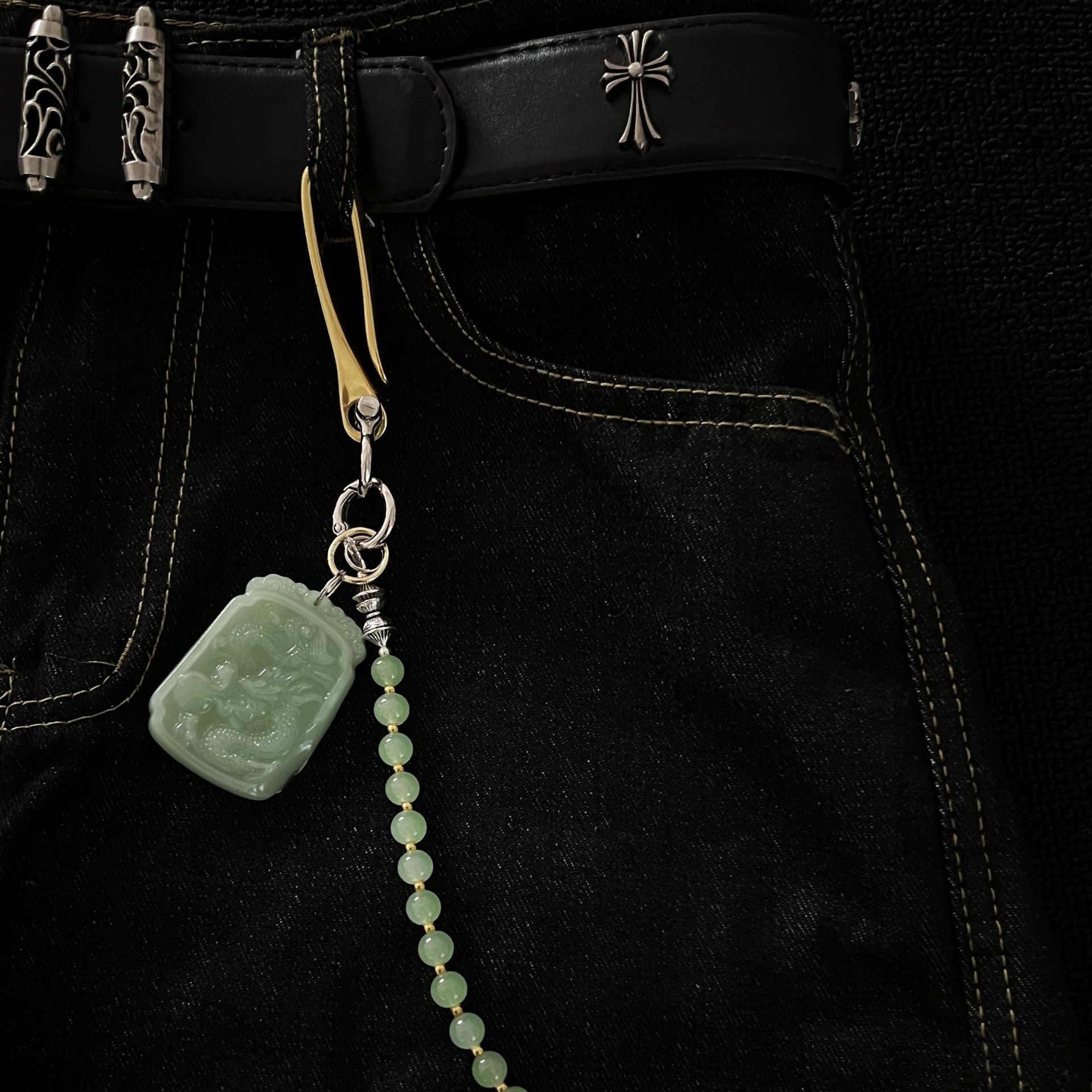 Earthy Jade Wallet Chain